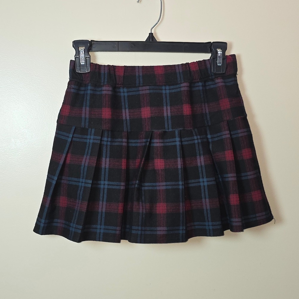 Abercrombie Kids Girls Red Navy Plaid Pleated Mini Skort Size‎ 13/14